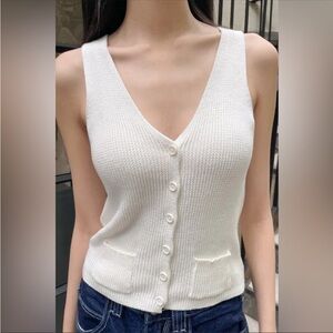 Brandy Melville Sweater Vest Button Up Tank Top